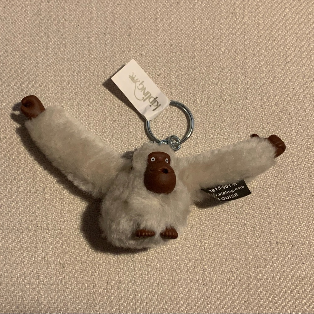 Off-White Plush Kipling Monkey Keychain - image 1